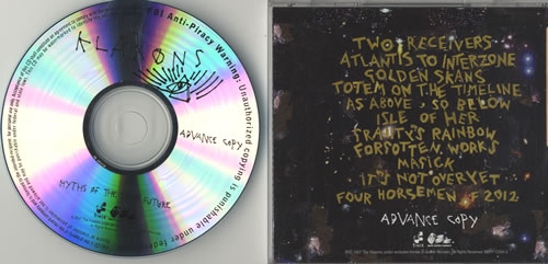 Klaxons Myths Of The Near Future US Promo CD-R acetate (474155)